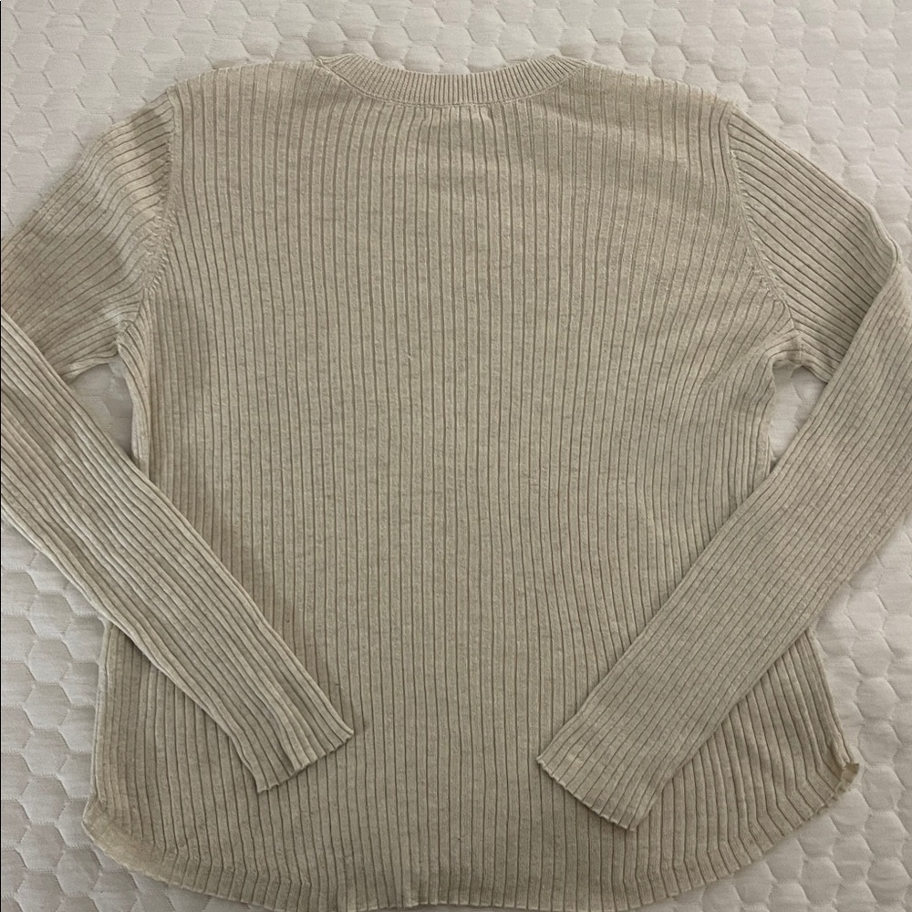 BP Cream Ribbed Knit Top - S - Picture 4 of 4